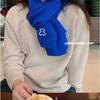 Cute bear embroidered knitted scarf female autumn and winter versatile student warm solid color scarf male