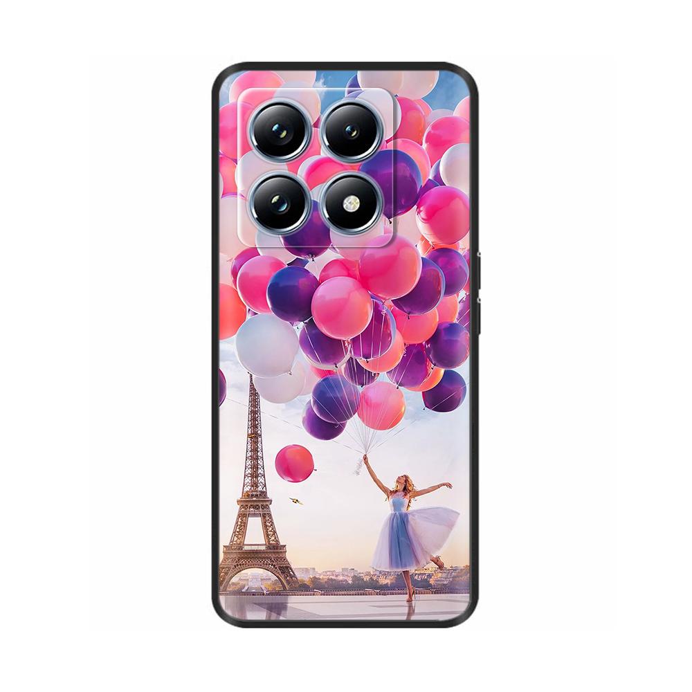 Silicone Phone Case for Xiaomi Mi 14T Pro / 14T 5G Case Luxury Painted Protection Shell Back Cover for Mi14T Soft Black Bumper