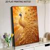 DIY Framed Pearl Painting Kit Golden Peacock Pattern 3D Sparkling Bead Art Canvas Ready To Display Wall Home Decor Craft Gift for Adults
