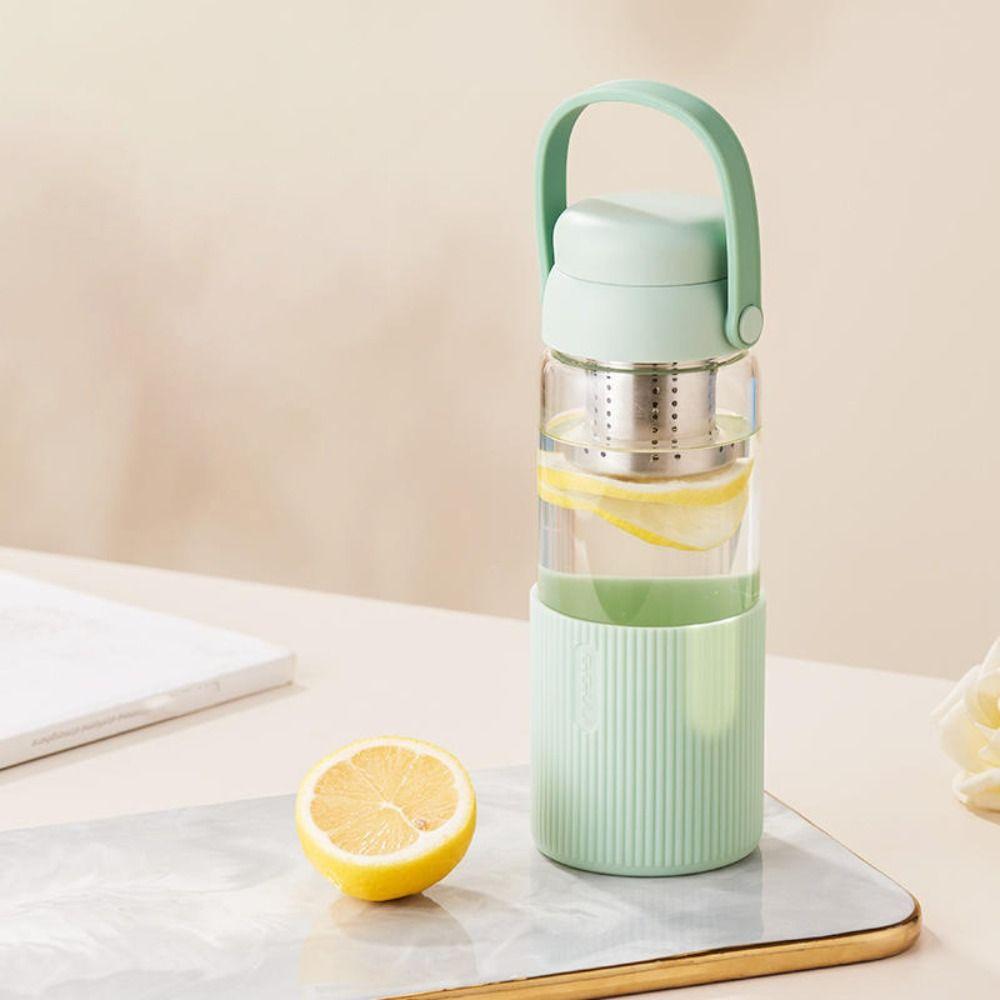 Glass Tea and Water Separator Cup with Filter Coffee Mug Portable Water Bottle  Girls