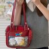 Japanese New Cartoon Puppy Transparent Ita Bag Large Capacity Shoulder Bag for Girls Y2K Crossbody Bag with Pocket Wallet