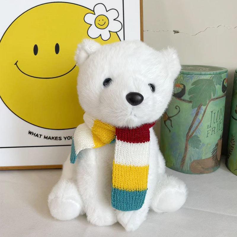 Niedlicher Lätzchen Bär Puppe Plüschtier Beruhigungskissen Greifautomat Stoffpuppe Geburtstagsgeschenk Mädchen