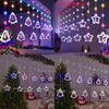 Christmas Curtain Lights Tree Star Ring Shape Led String Decor For Holiday Celebrations