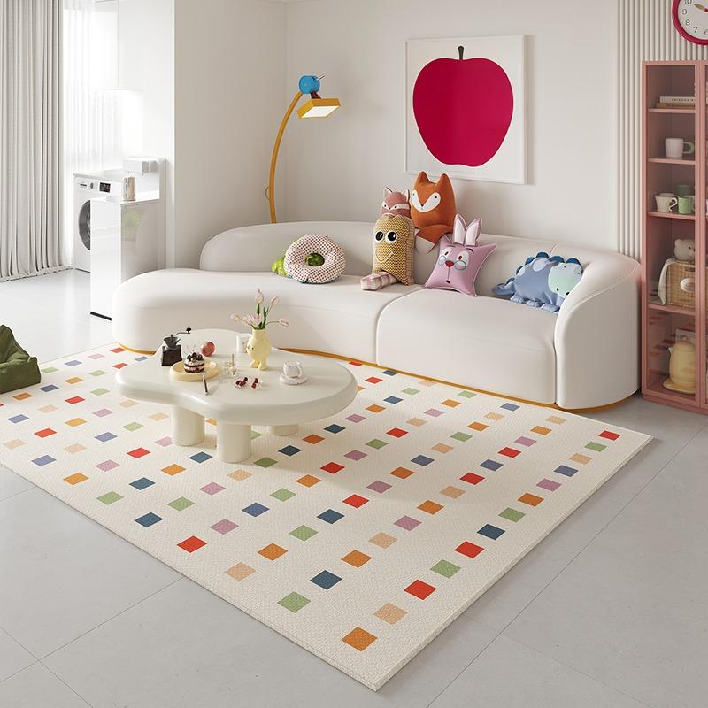 Living Room Carpet Children Crawling Mat Colorful Dopamine Style Bedroom Sofa Bedside Floor Mats Large Area Home Decoration Rug