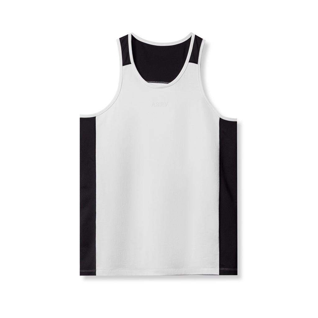 Net Hole Splicing Breathable Sports Vest Men's Round Neck Solid Color Outdoor Running Fitness Casual Vest Cotton