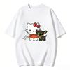 Hello Kitty Cartoon Printed Short Sleeve Cotton Tshirt 2026 Summer Casual Fashion Women Tshirt Y2K Fun Round Neck Womens Top