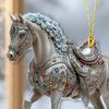 Christmas Horse Ornaments 2D Acrylic Hanging Pendant Car Mirror Charm for Home Decor Keychain And Bag Accessory
