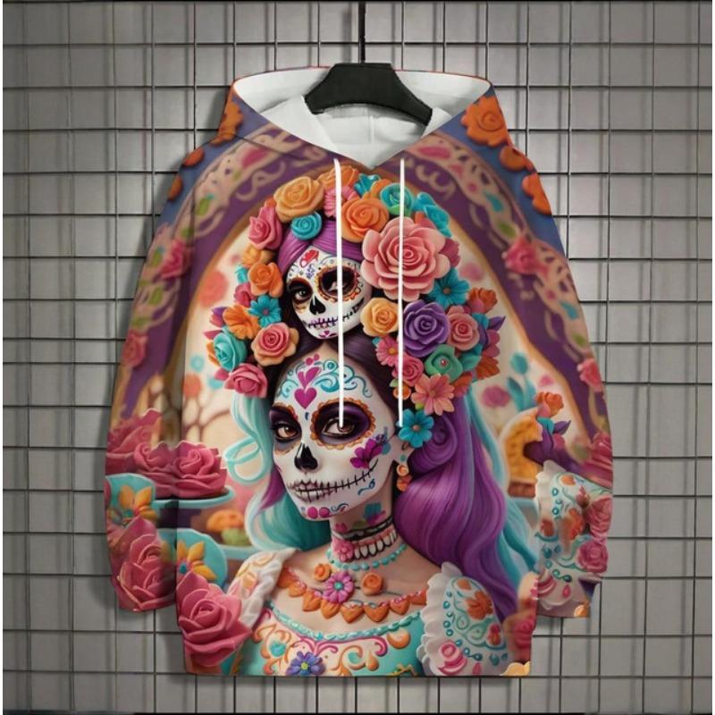 Autumn New Men's 3d Mexican Day Of The Dead Printed Hoodie For Men And Women Casual Fashion Men's Hoodie Street Men's Tops