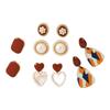 Hot-selling popular earrings, retro and elegant style, stud earrings set, love geometric modeling earrings.