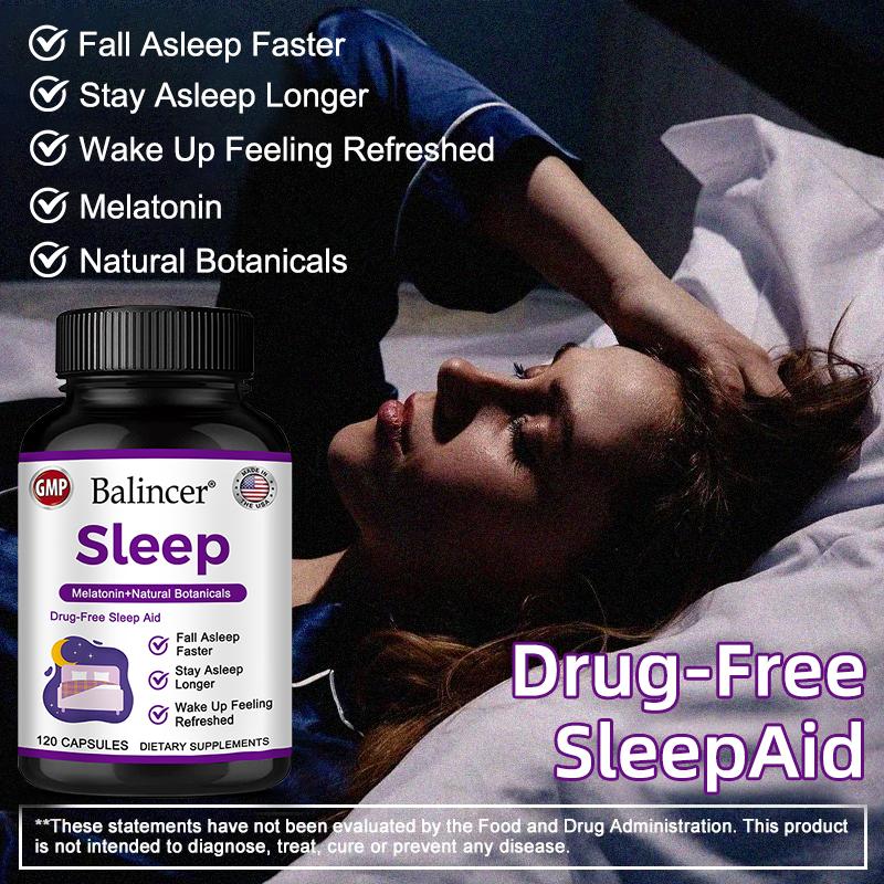 Melatonin-Schlafkapseln helfen Menschen, schnell einzuschlafen, geeignet für diejenigen, die Schwierigkeiten beim Einschlafen haben. 120 Kapseln