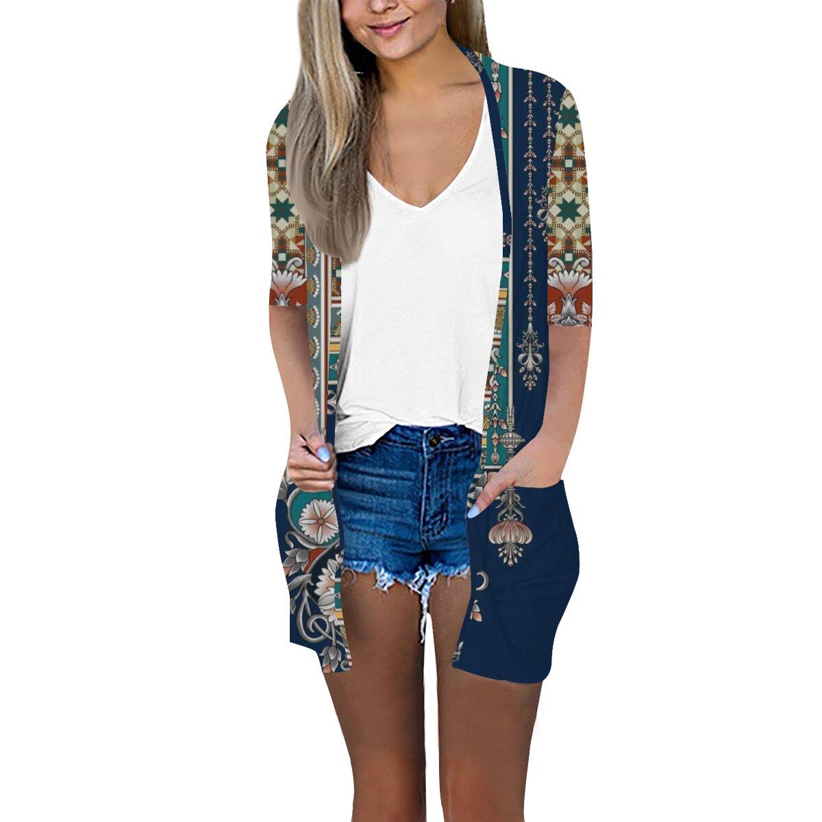 

2023 Осеннее новое модное женское повседневное пальто с рукавом 3/4 и принтом больших размеров 6-S бездна