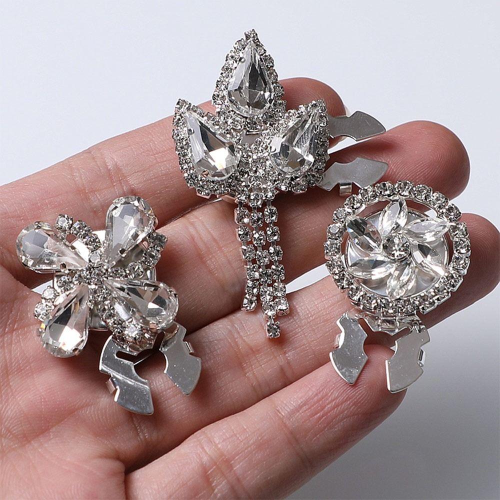 DIY Accessories Rhinestone Button Cover Detachable Clip-On Button  for Shirt Tuxedo Accessories