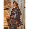Summer Sun Protection Cardigan Elegant  Beach Cover Female Garment Up See-through Lace Sunscreen Perspective Lace Up Beach Cover U