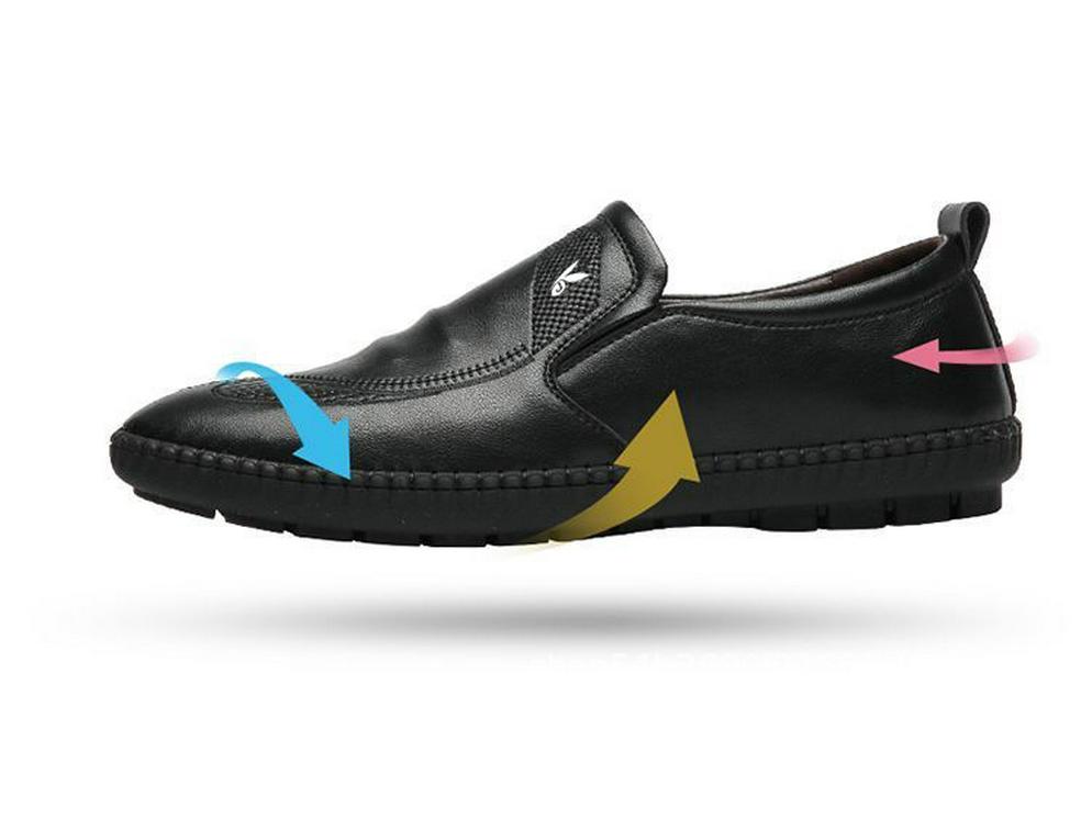 Huahua VIP Men's Genuine Leather Loafers, 2023 Summer Breathable Soft Sole Casual Shoes