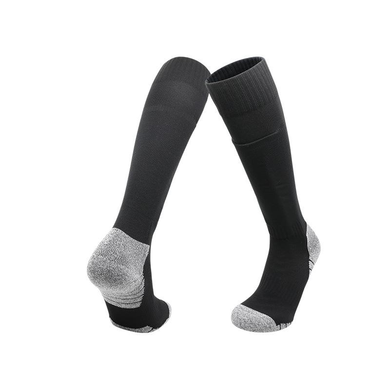

2026 Professional Long-tube Football Socks with Pockets, Leg Guards, Sports Socks for Children, Adult Towel Bottom Non-slip High-tube Socks children size (28~33) чёрный