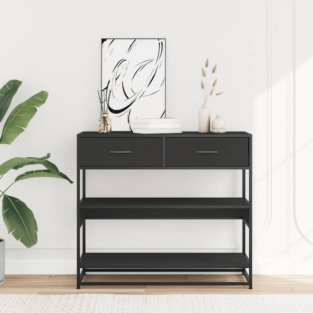 Console Table Black 90x35x80 Cm Particleboard