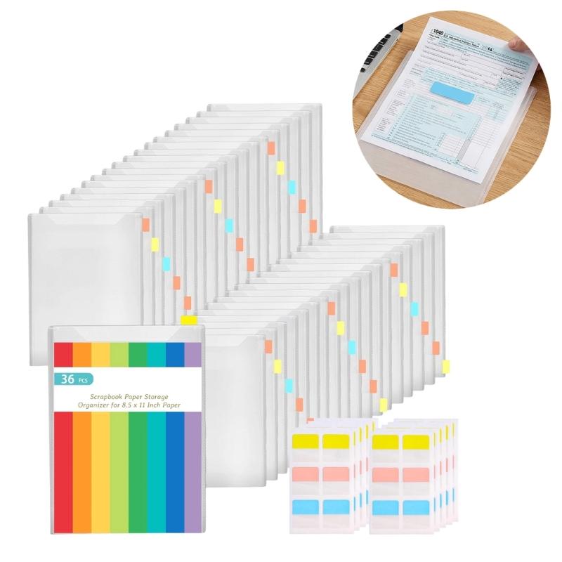 Set mit 36 Polypropylen-Blattschutzhüllen Bürobedarf Organizer Ideal zum Abheften und Schützen wichtiger Dokumente