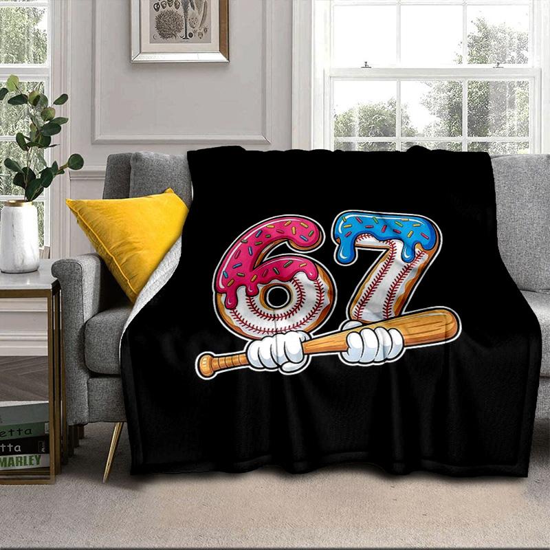 Summer Ice Cream Number 67 Portable Blanket/Soft Blanket Bedding Blanket Suitable for Travel Camping Living Rooms Offices Sofas Fan Gifts