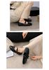 2025 Spring Women's French Square Toe Mary Janes - Korean Style, Low-Cut, Soft Flat Bottom