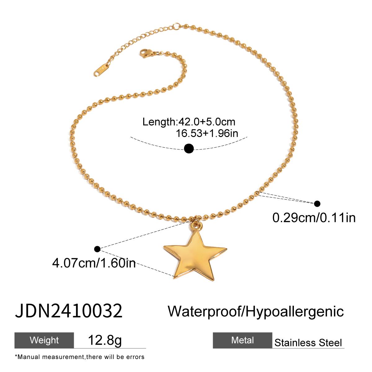 

Youthway Minimalist Versatile Gold Plated Stainless Steel Smooth Geometric Star Pendant Necklace Waterproof Unisex Jewelry Gift