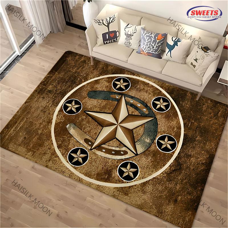 1PC Personalized Vintage Pentagram Pattern Carpet Living Room Bedroom Sofa Large Area Decorative Mat Kids Play Non-slip Rug Gift