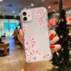 Pink Cherry Blossom Pattern Clear Phone Case For iPhone 17 16 15 14 13 12 11 Pro Max Air 14 15 Plus XS X XR Silicone Soft Cover