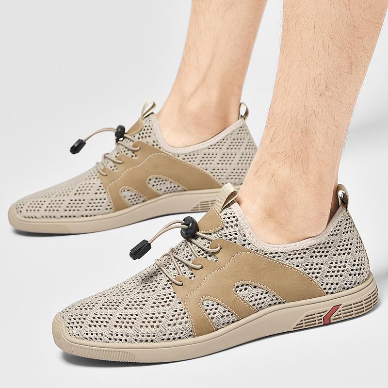 Fashion Autumn Men's Casual Flats New Sports Net Face Running Shoes Soft Bottom Travel Trendy Shoes Lightweight Outdoor Walking Shoes