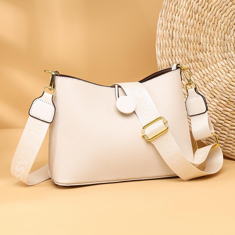 Hohe Qualität Weiche Kuh Leder Handtasche Luxus Frauen Eimer Messenger Schulter Umhängetasche Weibliche Mode Echtes Leder Tote