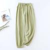 Im japanischen Stil neue Frühlings- und Sommer-Damenhosen aus 100 % Baumwoll-Kreppstoff, große farbige Krawattenhose, Freizeithose, Heimhose