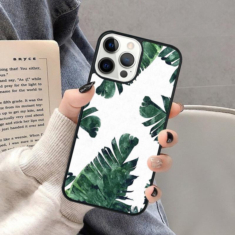Tropical Palm Tree Banana Leaf Phone Case for iPhone 17 Air 16 16e 15 Plus for Apple 13 11 12 14 Pro Max Cover coque