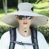 Fisherman Hat Adjustable Chin Strap Breathable Mesh Waterproof Lightweight Quick-Drying Wide Brim Sun Protection Hat