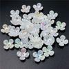 20ks Oslnivá Barva Bílá AB Květina Kreativní Ručně Vyráběné Akrylové Korálky Tvar Květinových Listů DIY Šperkařský Materiál Výroba Náušnic Doplňky pro Náramky