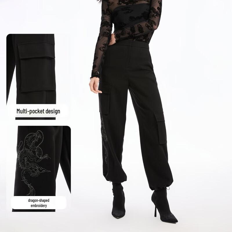 VEROMODA Women's Loose Fit Cropped Workwear Pants