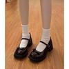 Small brown leather shoes retro Mary Jane shoes women's Lolita niche bow women's shoes