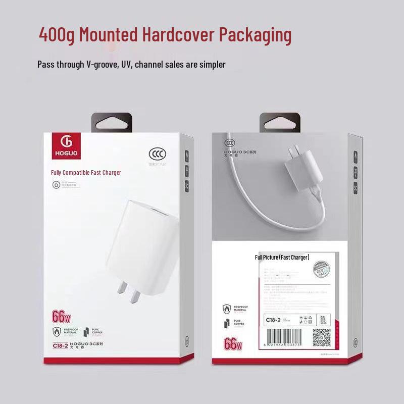 

66W Fast Charger for Android Type-C Phones - 3C Certified, Red Red Fruit C18: 66W Android Set [3C Certified]