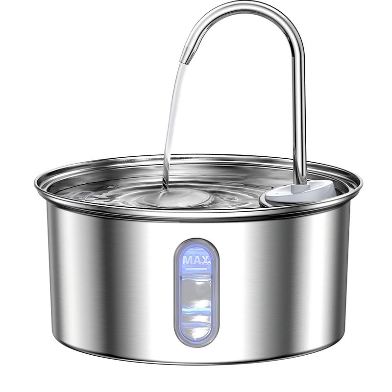 Hot Sale Stainless Steel Automatic Cat Fountain Water Dispenser 3.2L Ultra Quiet Multi-Layer Filtering Smart Cat Water Fountain