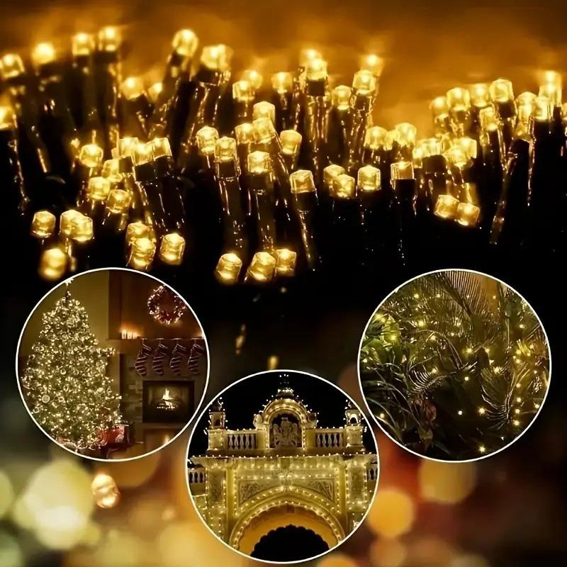 Led Solar String Lights Outdoor Solar Christmas Lights 8 Modes Twinkle Fairy Lights for Xmas Tree Garden Wedding Decoration