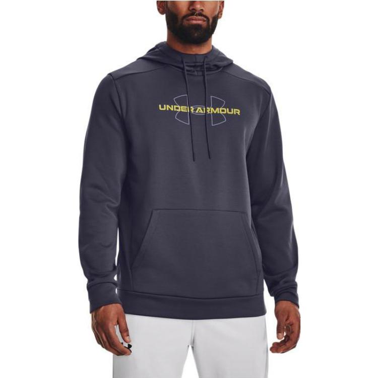 Under Armour Bluza z kapturem Armour Fleece z nadrukiem logo Męskie bluzy z kapturem Szary 1373356-558