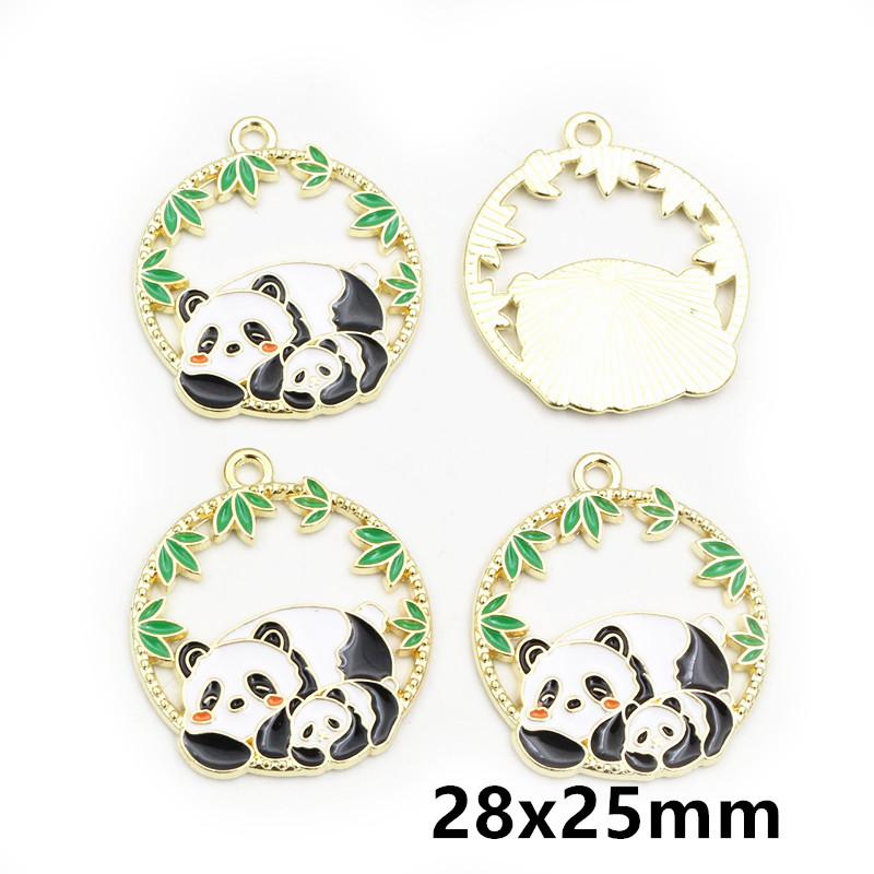10pcs Enamel Animal Panda Skull Butterfly Charms Pendant Alloy Metal DIY Jewelry Making Accessories for Earrings Necklace