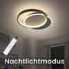Plafonnier LED - NETTLIFE - Plat Rond 41 cm 35W - Dimmable - Télécommande incl. - Noir