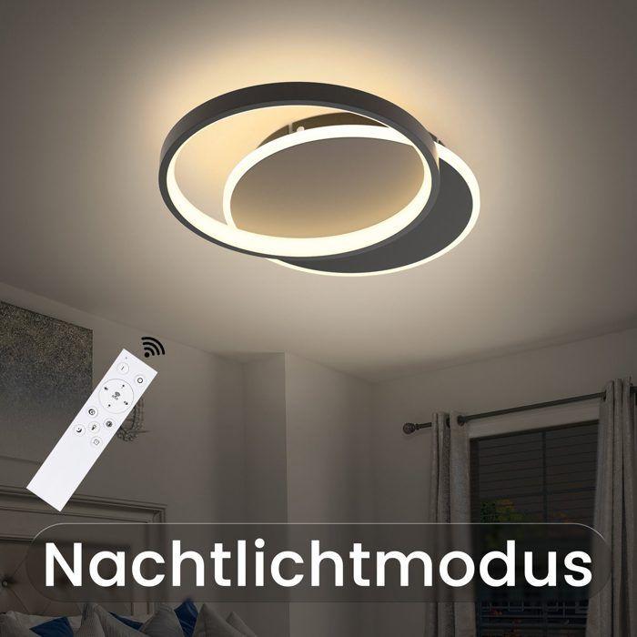 Plafonnier LED - NETTLIFE - Plat Rond 41 cm 35W - Dimmable - Télécommande incl. - Noir