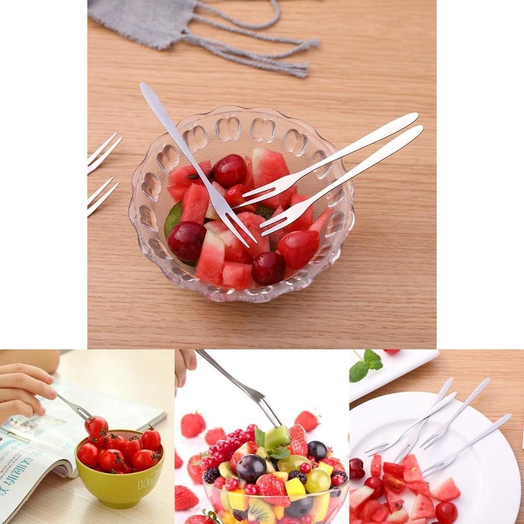Stylish Stainless Steel West Tableware Fruit Forks Small And Safe For Fruit And Cake Eating