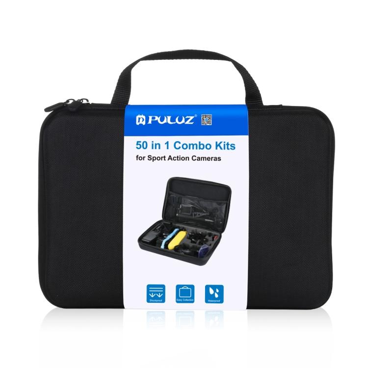 PULUZ 50 in 1 Accessories Total Ultimate Combo Kits with EVA Case  for GoPro, Insta360, DJI and Other Action Cameras