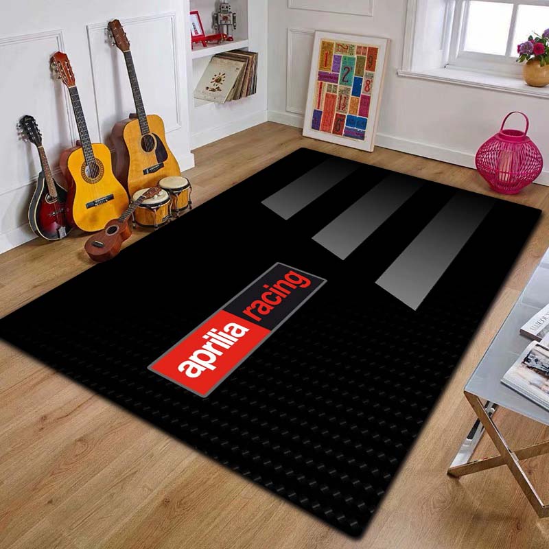 2026 A-Aprilia Rennwagen Logo Motorrad Teppich Teppich für Schlafzimmer Wohnzimmer Haus Sofa Dekoration, Kinder Spiel Dekor Bodenmatte Geschenk