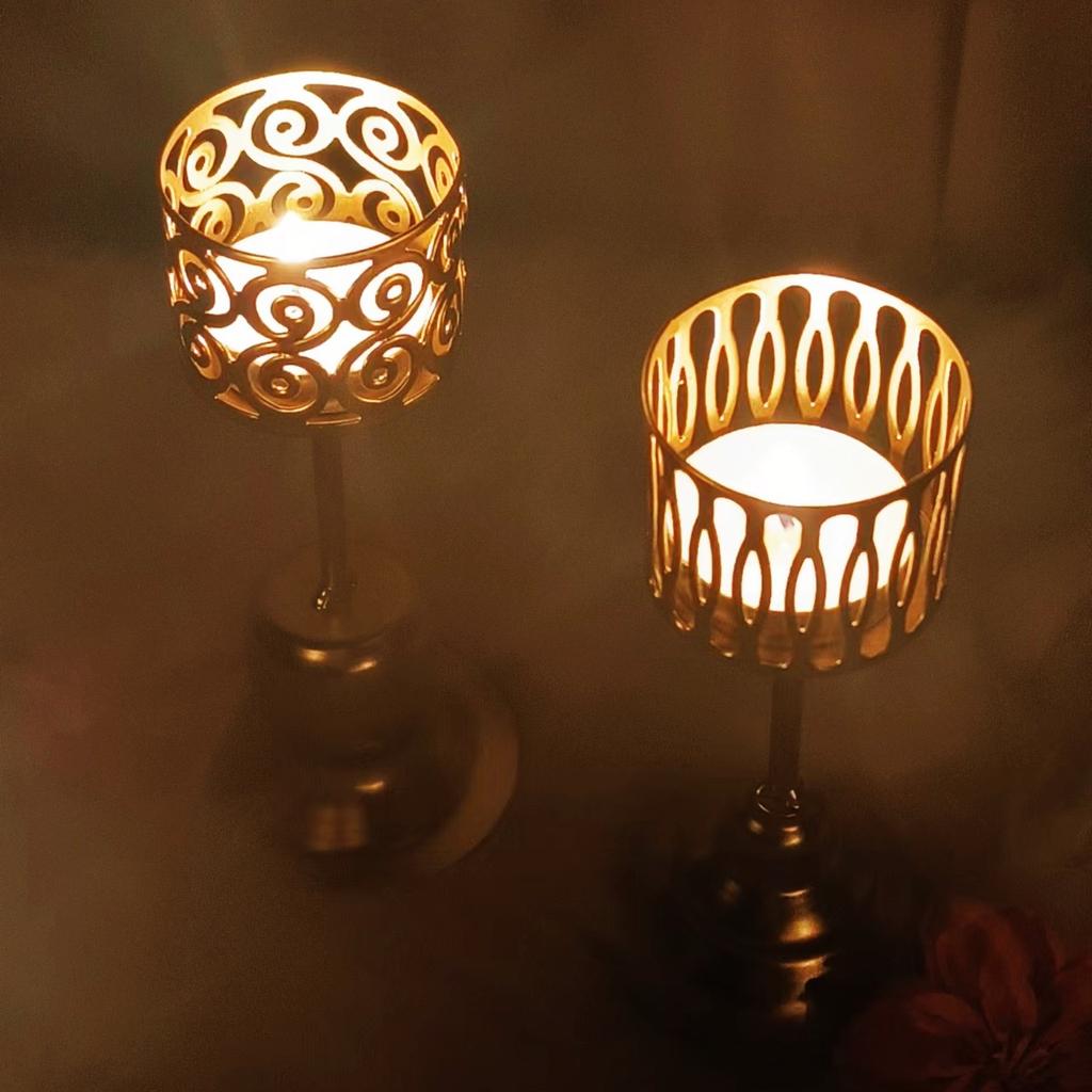 Geometric Hollow Iron Decoration Home Candle Holder Ornaments