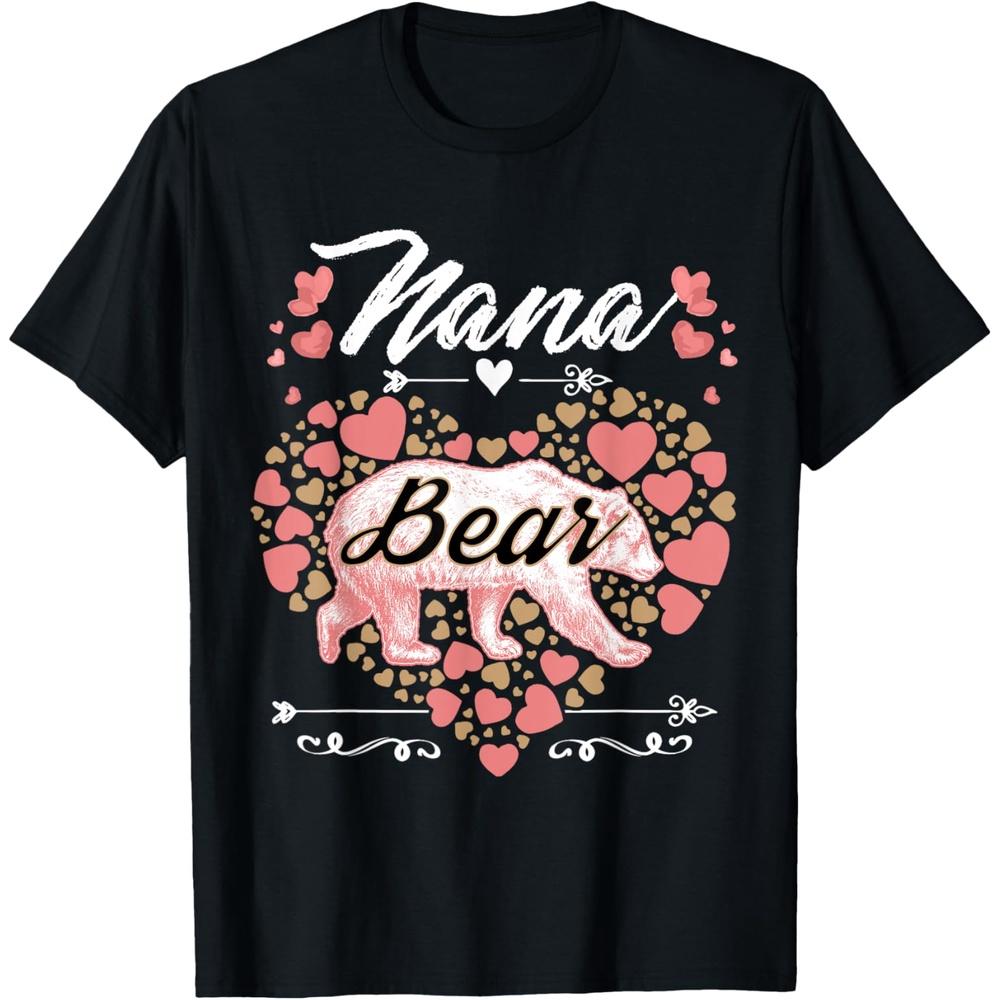 Nana Bear Shirt for Women Cute Mother s Day and Birthday T Shirt S чёрный