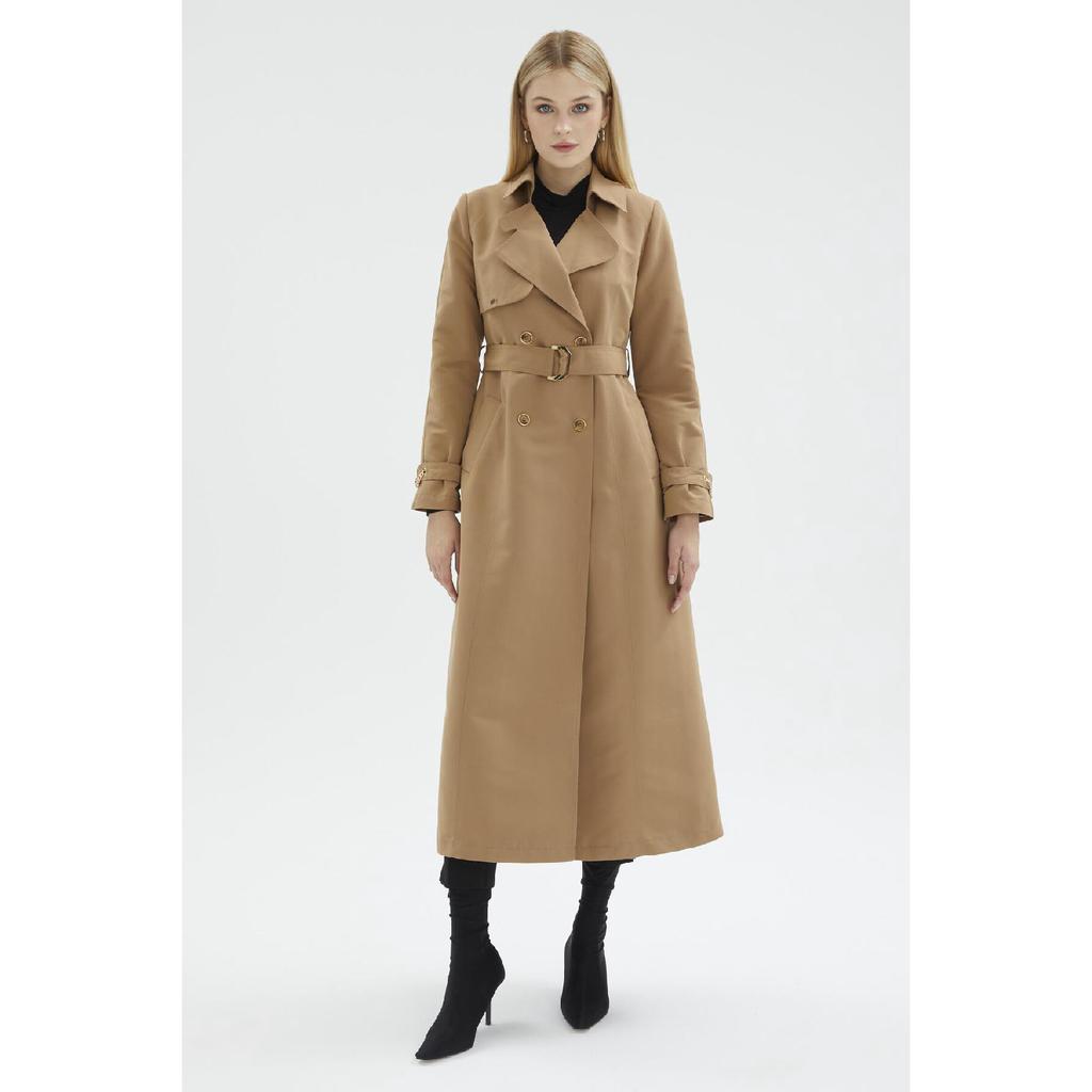 Łańcuszek i pasek Szczegółowy czarny trencz 12615