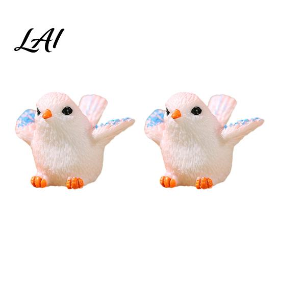 Miniature Scene Decorations for Bonsai 2Pcs Bird Ornaments Micro Landscape Figurines Mini Resin DIY Fairy Garden Accessories Birds Figurines