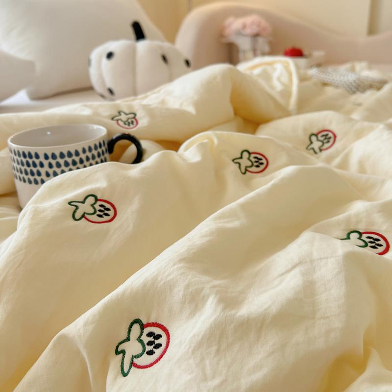 New Embroidered Washed Cotton Summer Quilt Air-Conditioned Skin Friendly Breathable Machine Washable Bedding