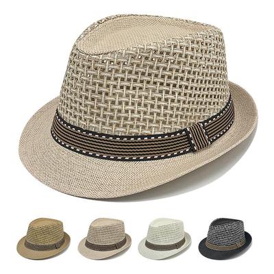 Men's Summer Fedora: Breathable Mesh Straw Sun Hat for Outdoor Protection